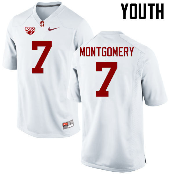 Youth Stanford Cardinal #7 Ty Montgomery College Football Jerseys Sale-White - Click Image to Close